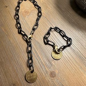 Twisted Silver necklace and bracelet set. Never worn